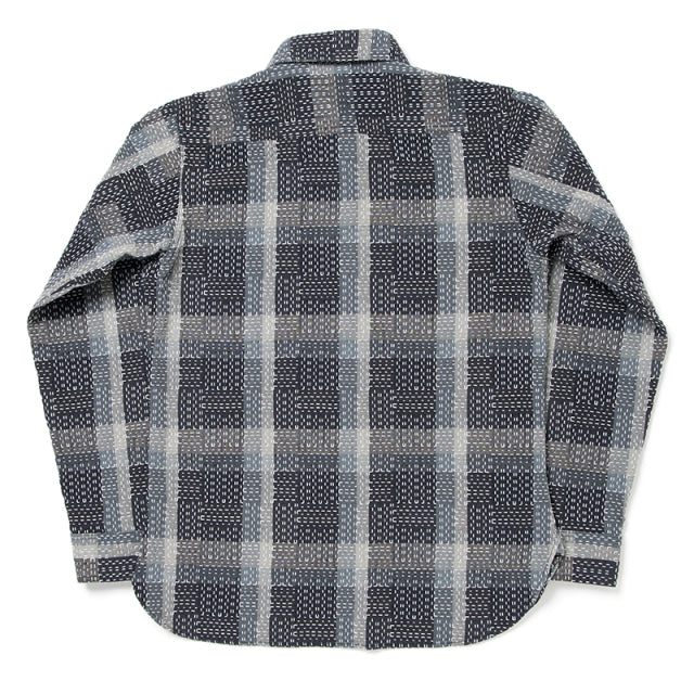 Noragi Sashiko Long Sleeve Shirt in Black - Tempo
