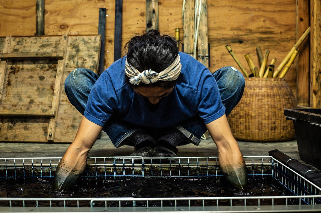 Anniversary Selvedge Bandana - Sukumo Natural Indigo Hand-Dyed - Tempo