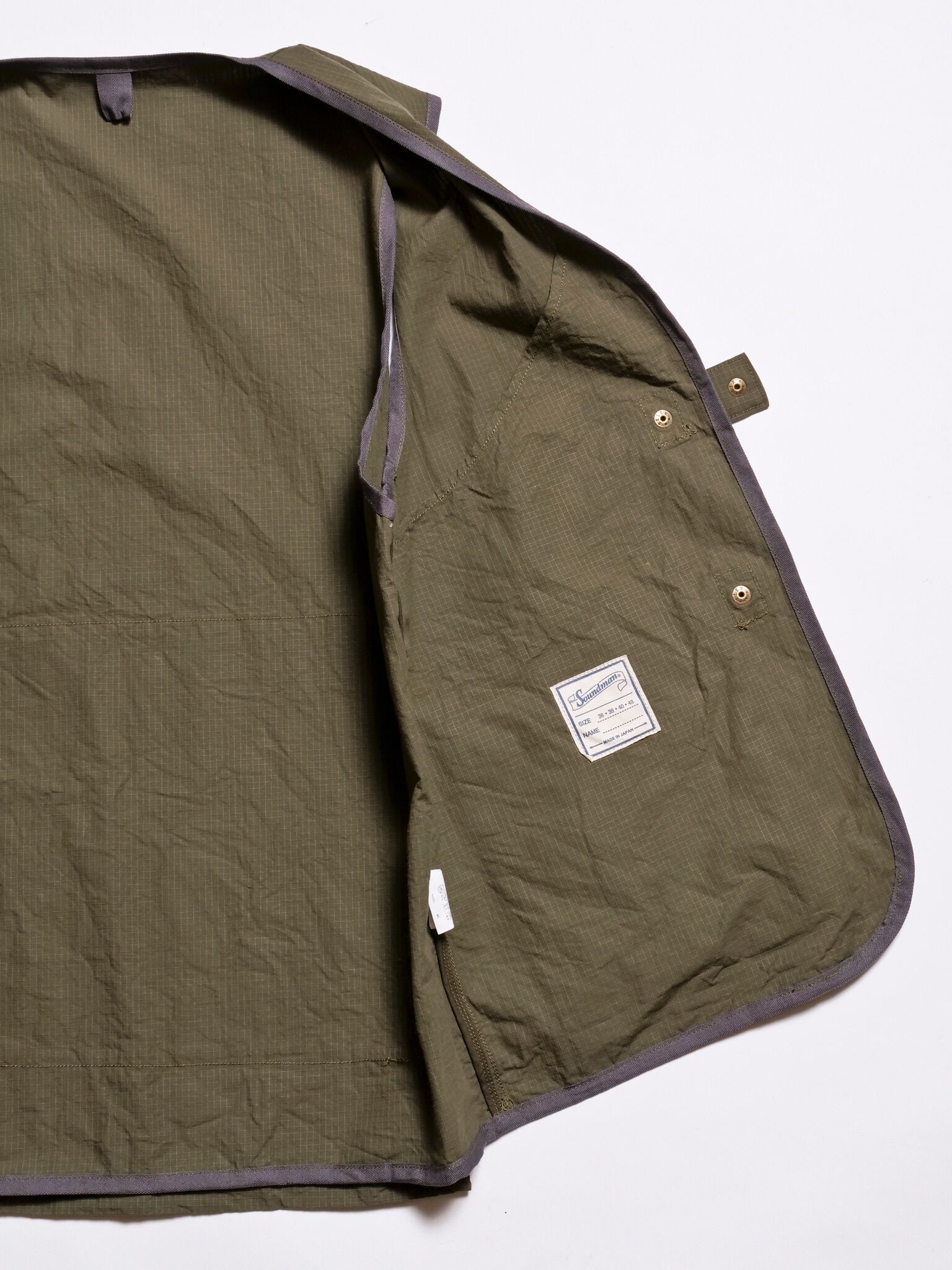"Bernard III" Cotton Ripstop Vest in Olive Green - Tempo