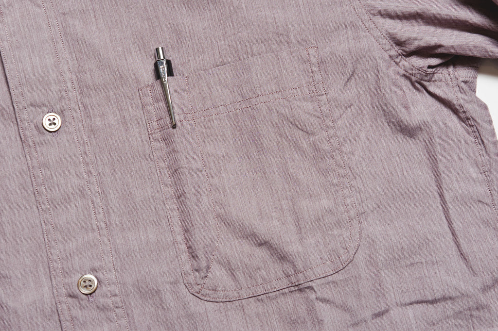 "Livingstone" Cotton Shirt in Burgundy - Tempo