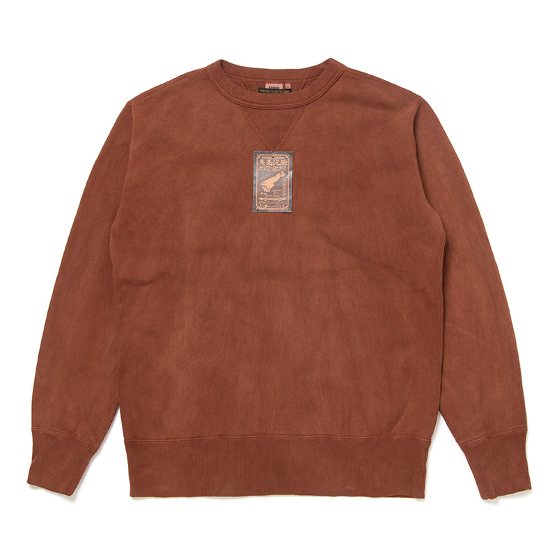 Amami Dorozome Mud-Dyed Tsuriami Loopwheel "Eastener Sweatshirt" in Brown - Tempo