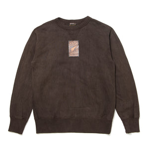 Amami Dorozome Mud-Dyed Tsuriami Loopwheel "Eastener Sweatshirt" in Dark Brown
