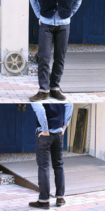 Natural Indigo Red Cast 15.5oz Selvedge Slim Straight Slub Jeans - OW (850) - Tempo