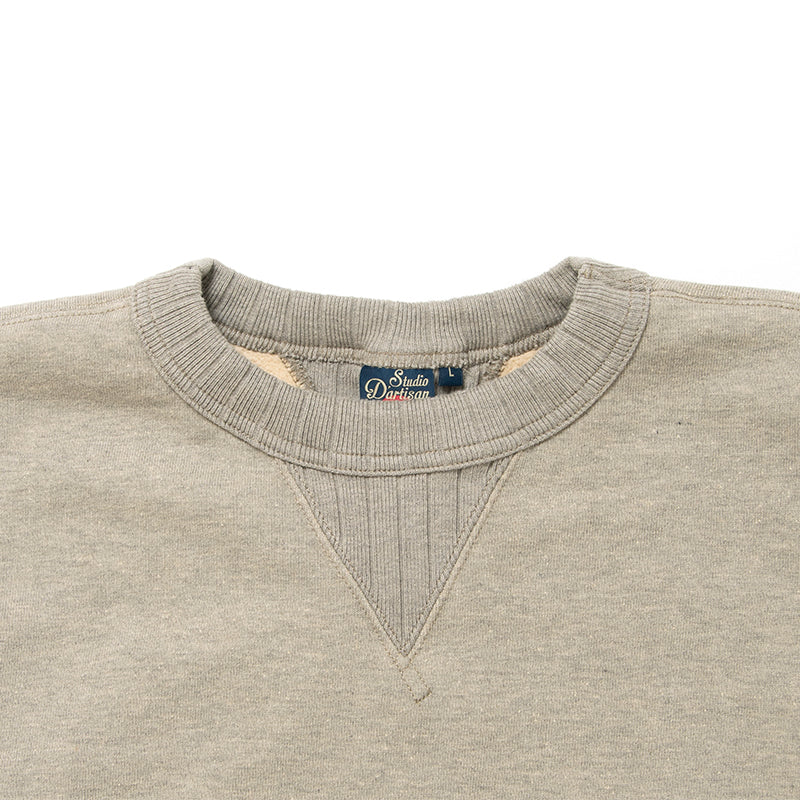 Suvin-Gold Tsuriami Loopwheel Sweatshirt in Heather Grey - Tempo