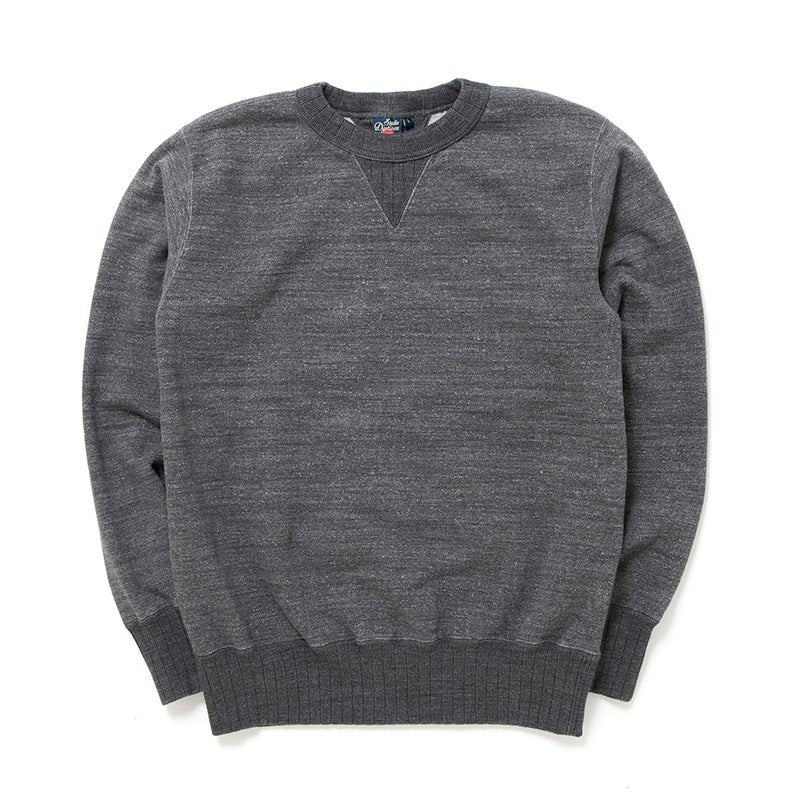 Suvin-Gold Tsuriami Loopwheel Sweatshirt in Heather Black - Tempo