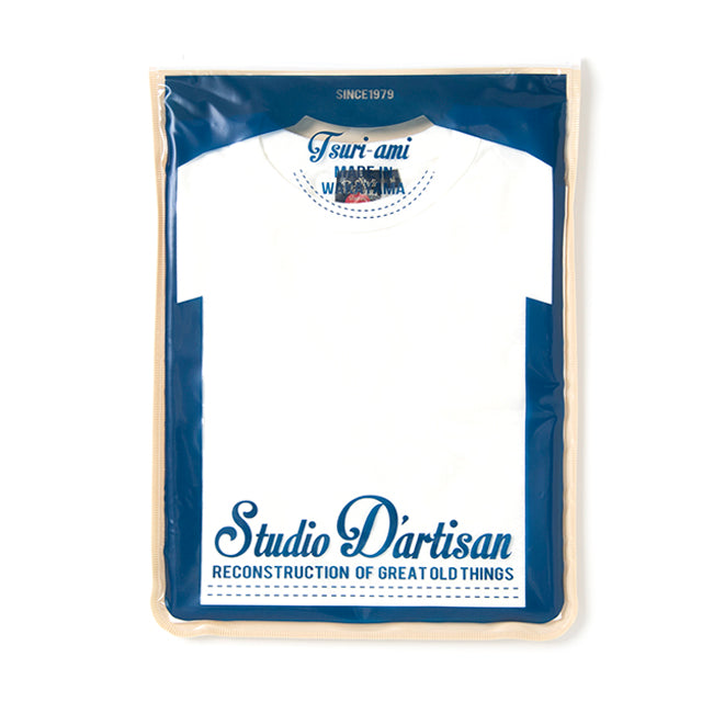 Tsuri-Ami Loop Wheel Zip Pack Tee in White - Tempo