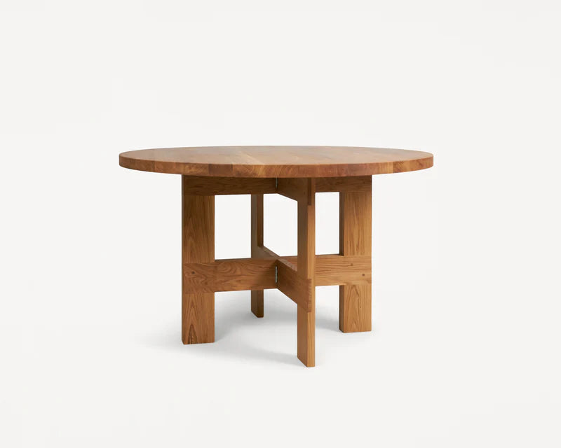 FARMHOUSE TRESTLE TABLE | OAK | 120 Ø ROUND - Tempo