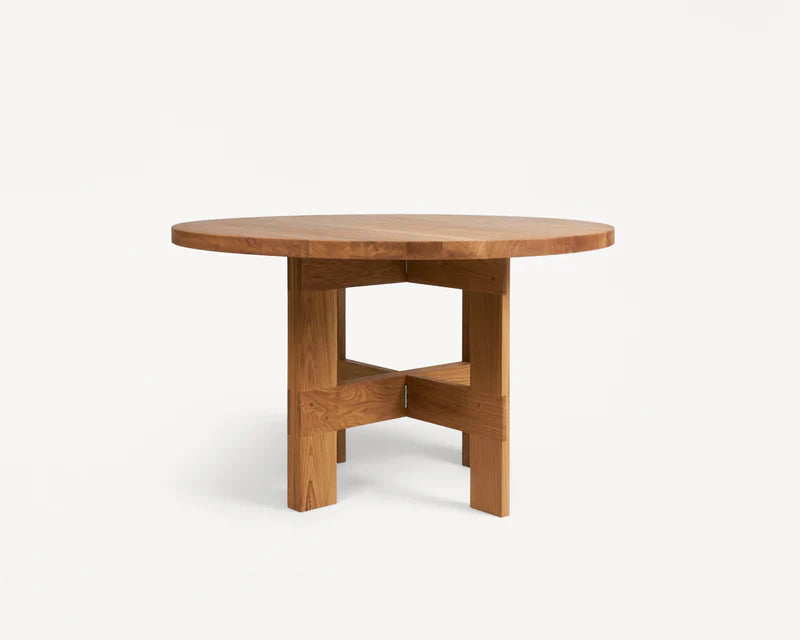 FARMHOUSE TRESTLE TABLE | OAK | 120 Ø ROUND - Tempo