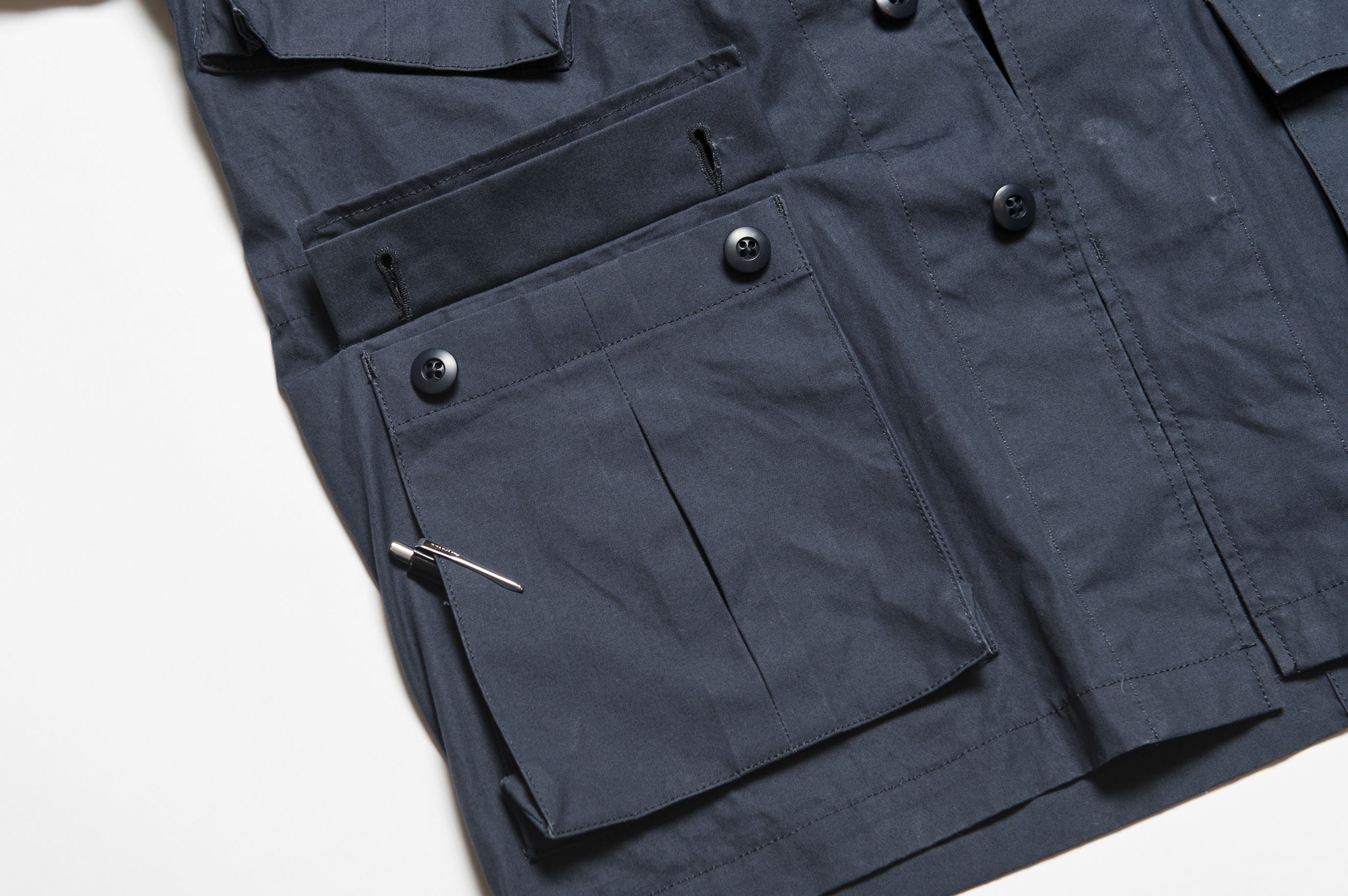 "Norwood" High Density Water-Repellant Cotton Poplin Parka in Navy - With Detachable Hood - Tempo