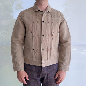 Ragtime Candle Light Jacket Jute Cotton Aged Canvas in Beige