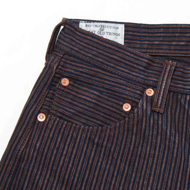 14oz Kakishibu Denim Hickory Jeans - High Rise Tapered - Tempo