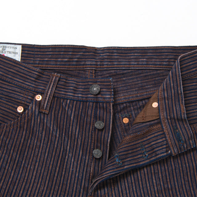 14oz Kakishibu Denim Hickory Jeans - High Rise Tapered - Tempo