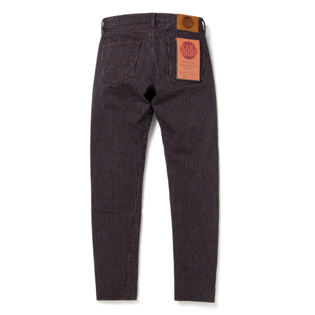 14oz Kakishibu Denim Hickory Jeans - High Rise Tapered - Tempo