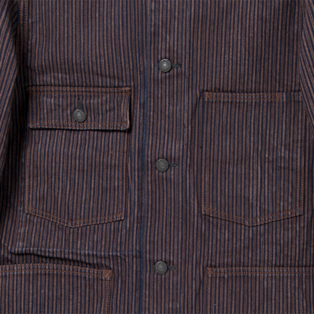 14oz Kakishibu Denim Hickory Chore Jacket - Tempo