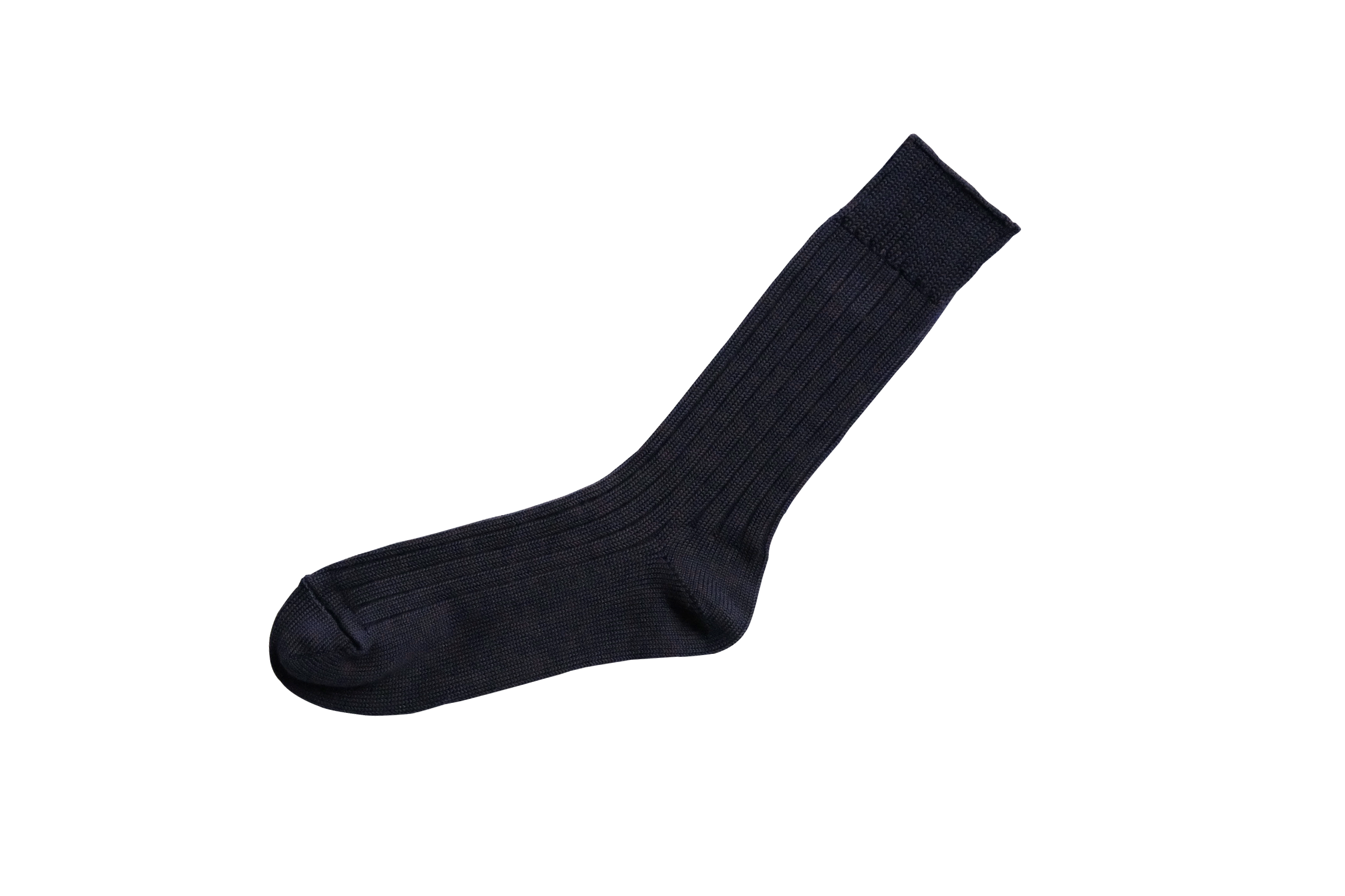 Egyptian Cotton Ribbed Socks in Black - Tempo