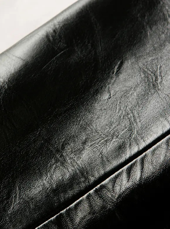 GRIZZLY Shinki Hikaku Veg Tanned Teacore Horsehide & UK Mouton - Black FN-MJ-002 - Tempo