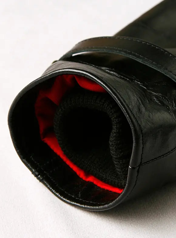 GRIZZLY Shinki Hikaku Veg Tanned Teacore Horsehide & UK Mouton - Black FN-MJ-002 - Tempo