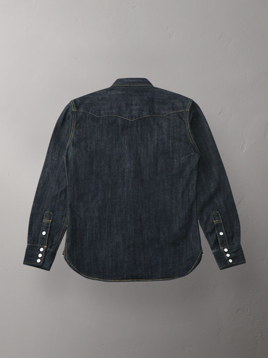 10oz Selvedge Denim Western Shirt in Indigo SDW-001L - Tempo