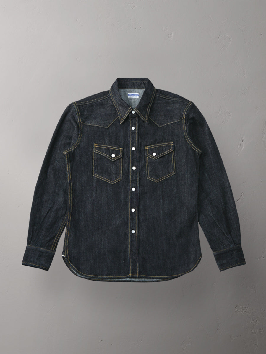 DC4 - THE FLAT HEAD - 10oz Selvedge Denim - Natural Mother of Pearl Snaps - Western  Shirt