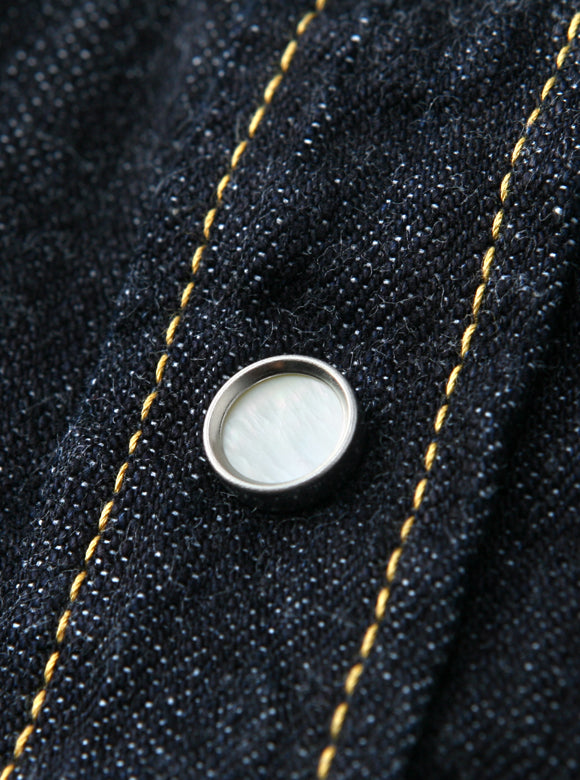 10oz Selvedge Denim Western Shirt in Indigo SDW-001L - Tempo