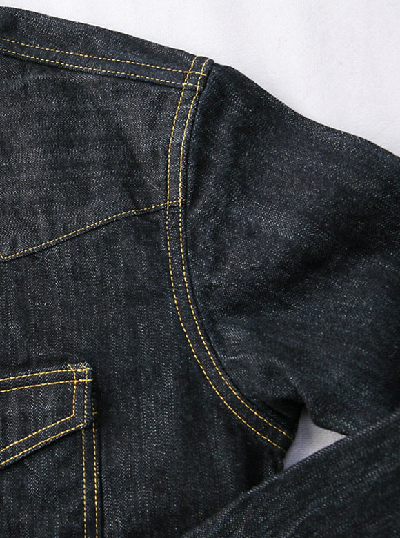 10oz Selvedge Denim Western Shirt in Indigo SDW-001L - Tempo