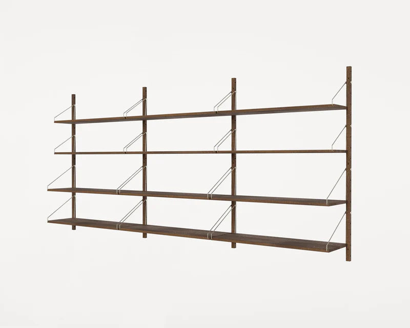 SHELF LIBRARY TRIPLE SECTION | DARK OAK | H1148 / W80 - Tempo