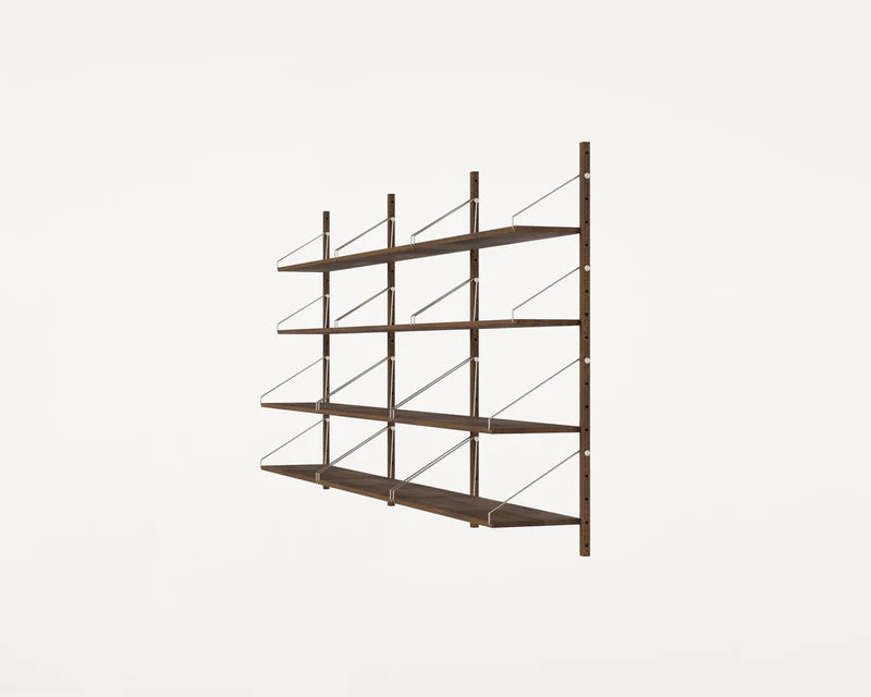 SHELF LIBRARY TRIPLE SECTION | DARK OAK | H1148 / W80 - Tempo