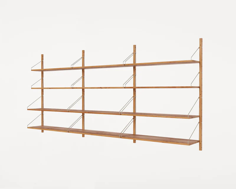SHELF LIBRARY TRIPLE SECTION | NATURAL OAK | H1148 / W80 - Tempo