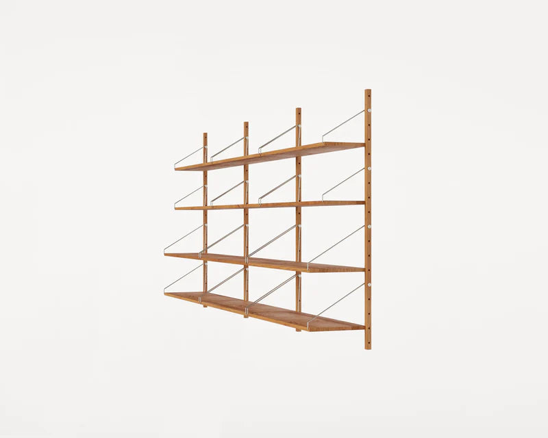 SHELF LIBRARY TRIPLE SECTION | NATURAL OAK | H1148 / W80 - Tempo