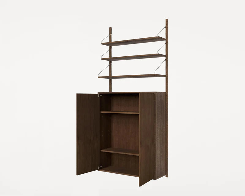 SHELF LIBRARY LARGE CABINET SECTION | DARK OAK | H1852 / W80 - Tempo
