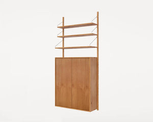 SHELF LIBRARY LARGE CABINET SECTION | NATURAL OAK | H1852 / W80