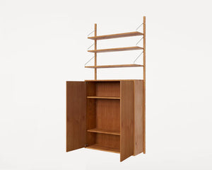 SHELF LIBRARY LARGE CABINET SECTION | NATURAL OAK | H1852 / W80