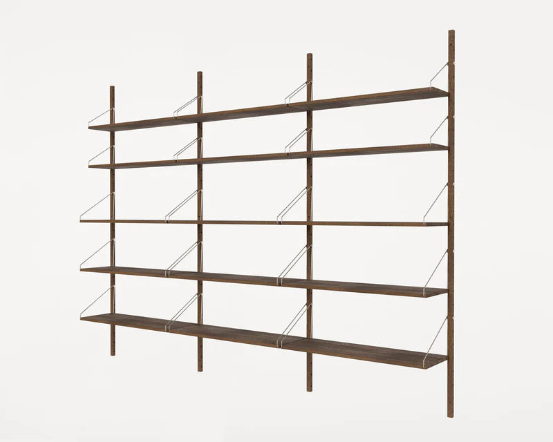 SHELF LIBRARY TRIPLE SECTION | DARK OAK | H1852 / W80 - Tempo