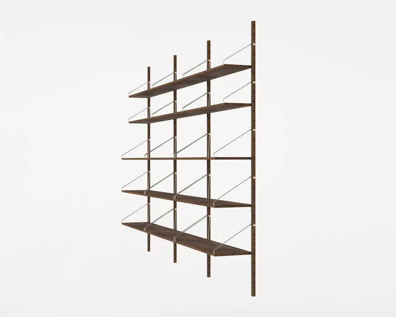SHELF LIBRARY TRIPLE SECTION | DARK OAK | H1852 / W80 - Tempo