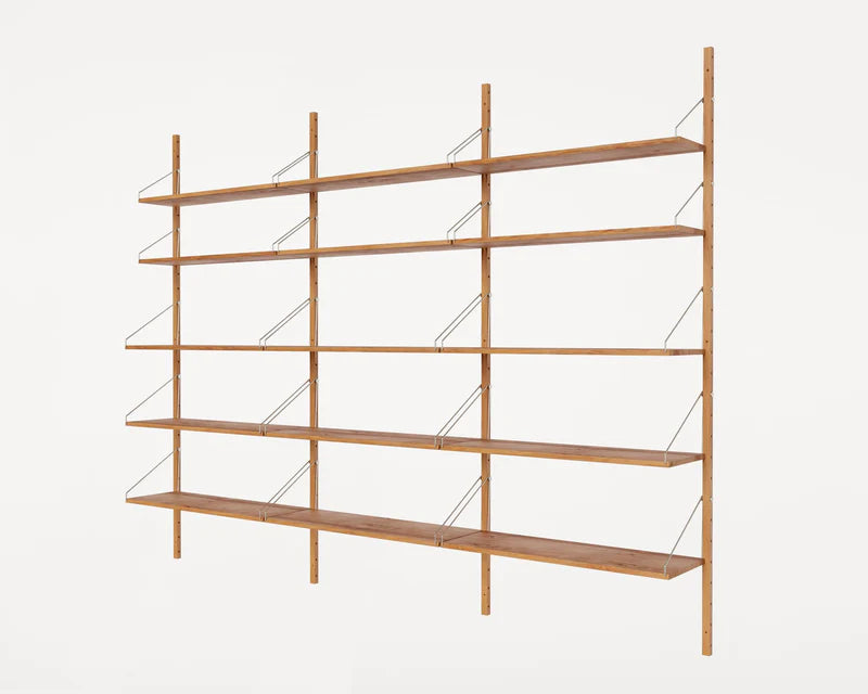 SHELF LIBRARY TRIPLE SECTION | NATURAL OAK | H1852 / W80 - Tempo