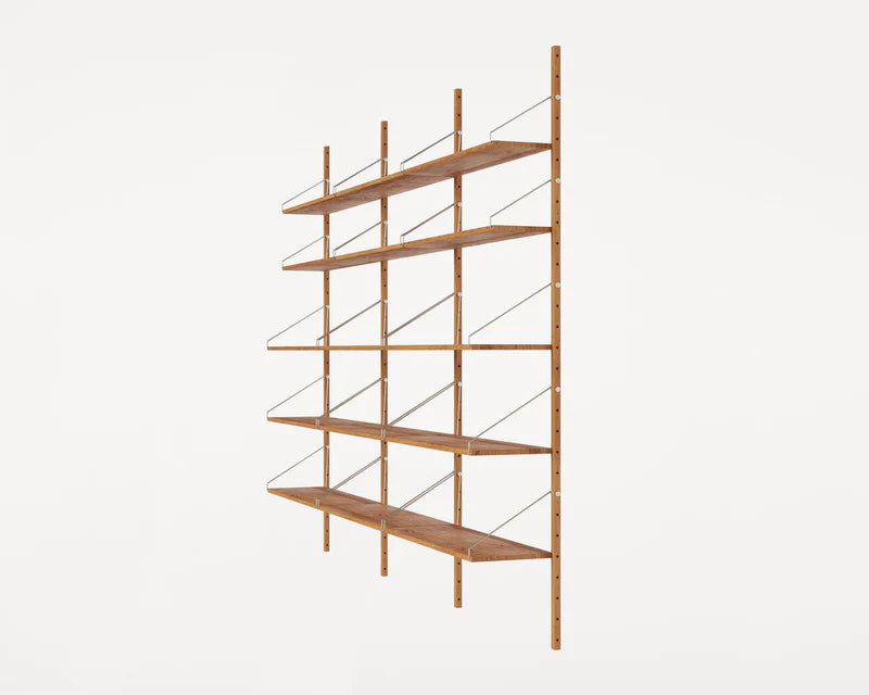 SHELF LIBRARY TRIPLE SECTION | NATURAL OAK | H1852 / W80 - Tempo