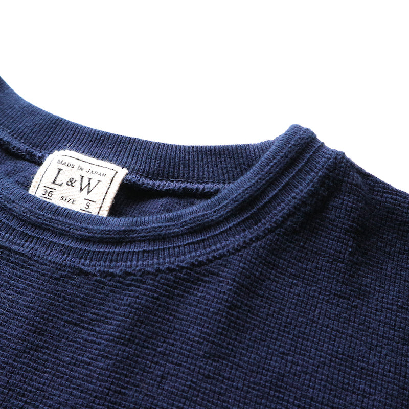 Rib Knit Dolman Sleeve Crewneck in Deep Navy