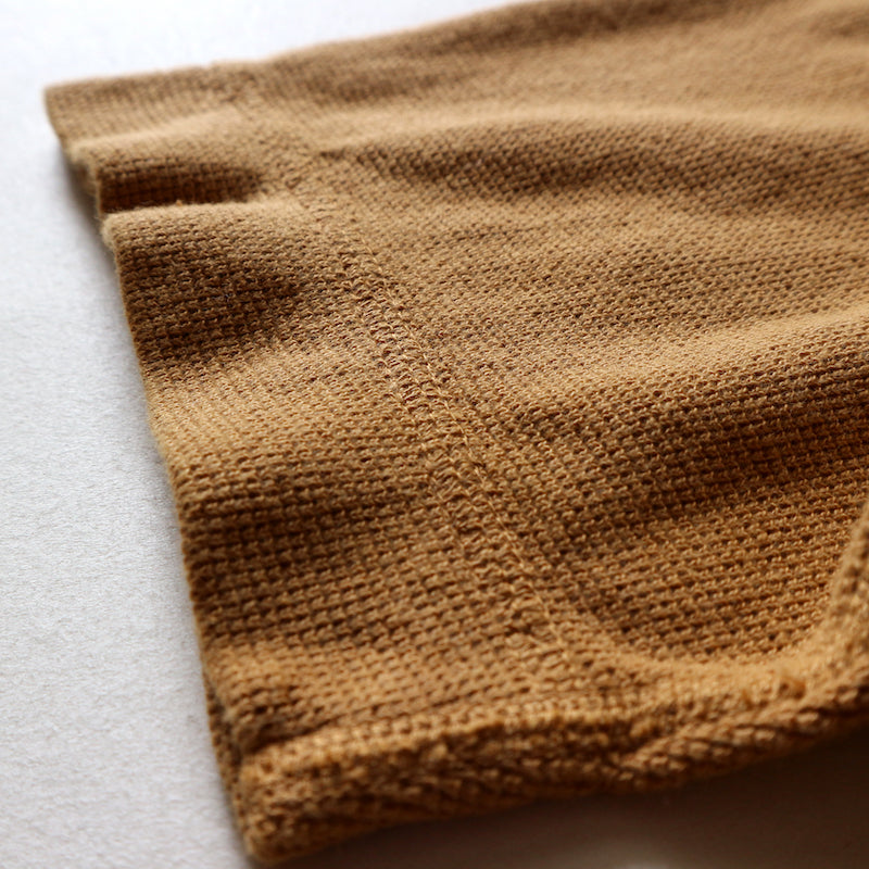 Military Rib Knit Short-Sleeve Boatneck in Mustard - Tempo