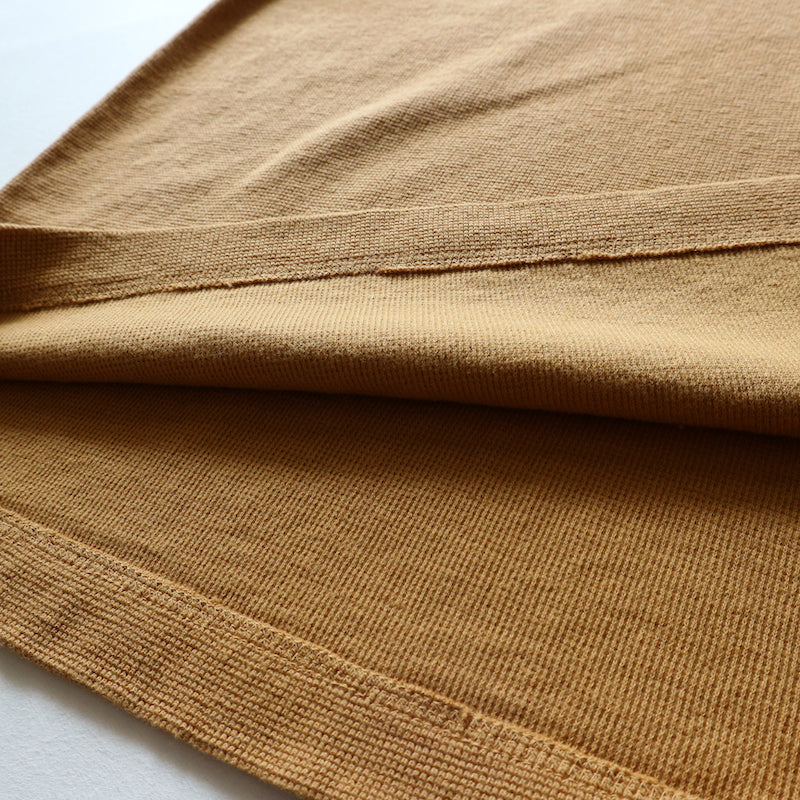 Military Rib Knit Short-Sleeve Boatneck in Mustard - Tempo