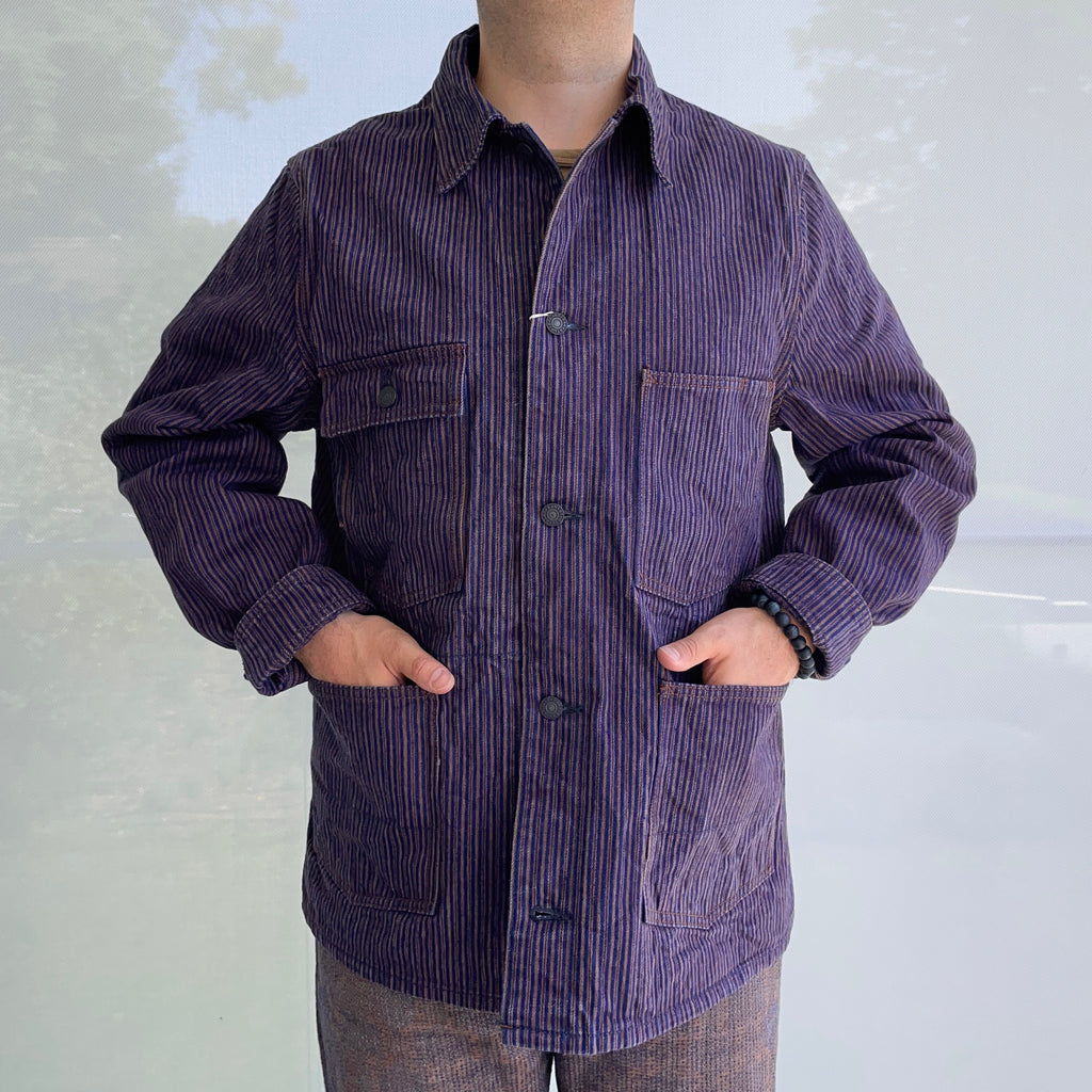 14oz Kakishibu Denim Hickory Chore Jacket - Tempo