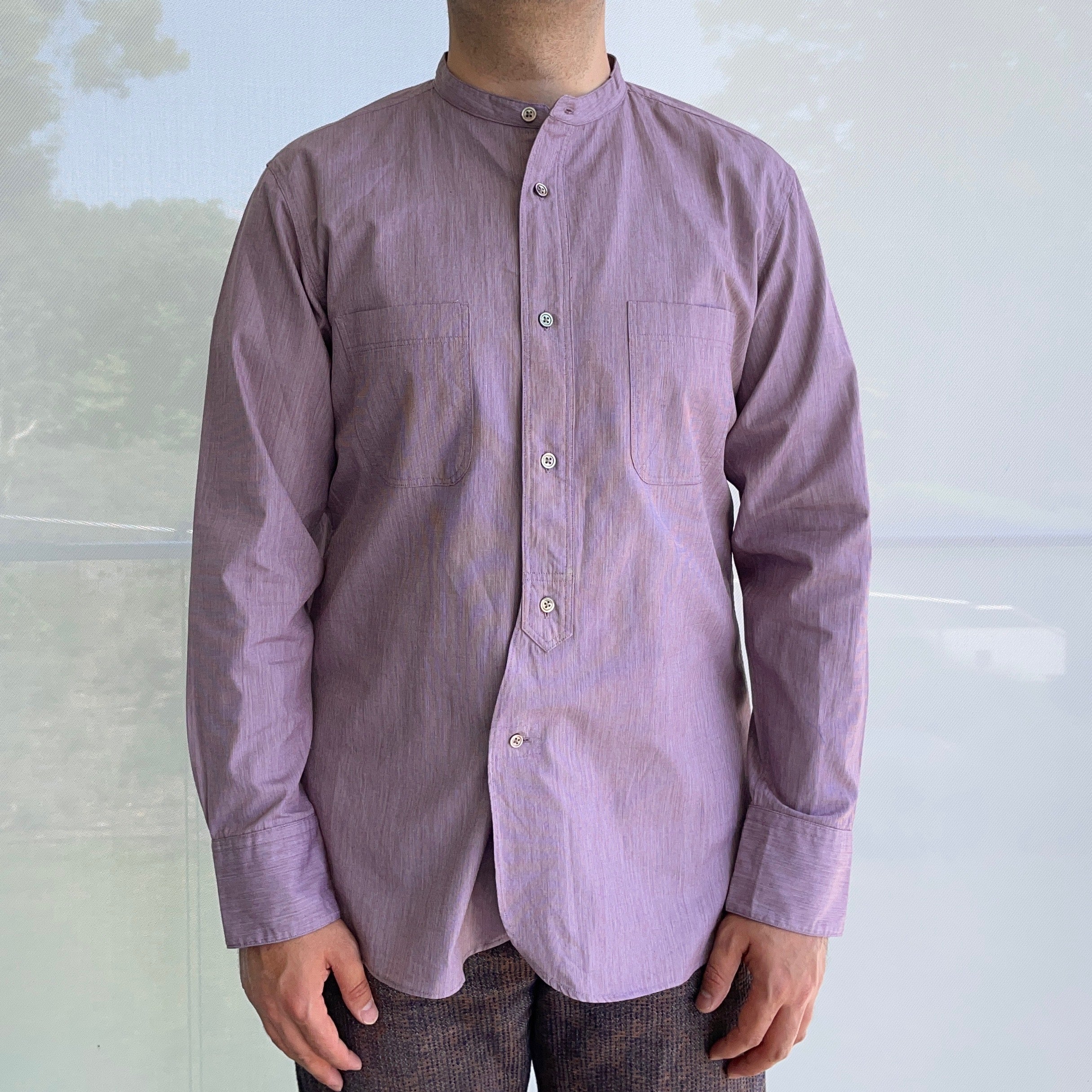 "Livingstone" Cotton Shirt in Burgundy - Tempo