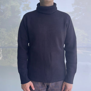Ragtime Super Heavy Weight Thermal Turtle Neck Shirts in Overdyed Black