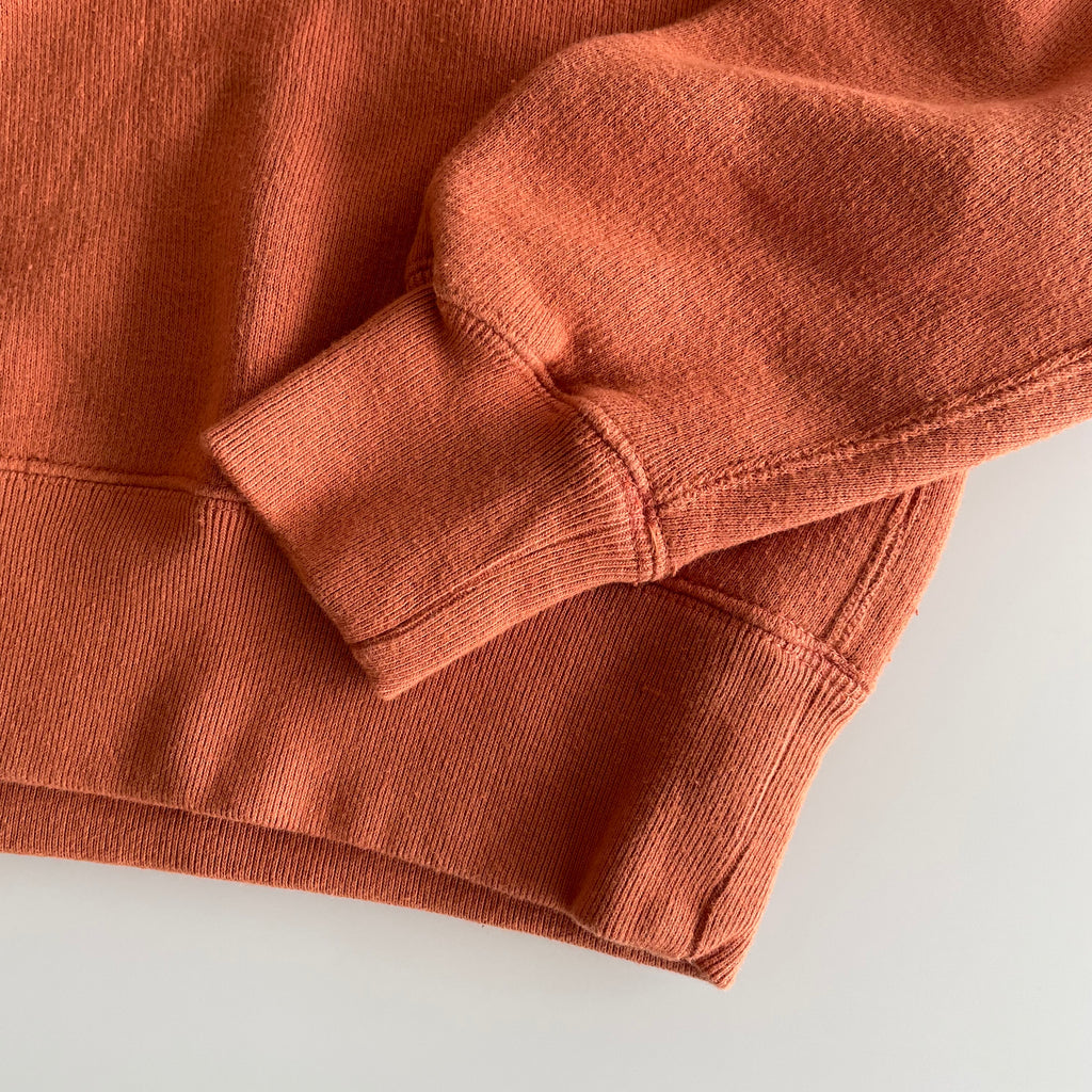 Tompkin's Knit V-Gusset Crewneck Sweatshirt in Orange Brown - Tempo
