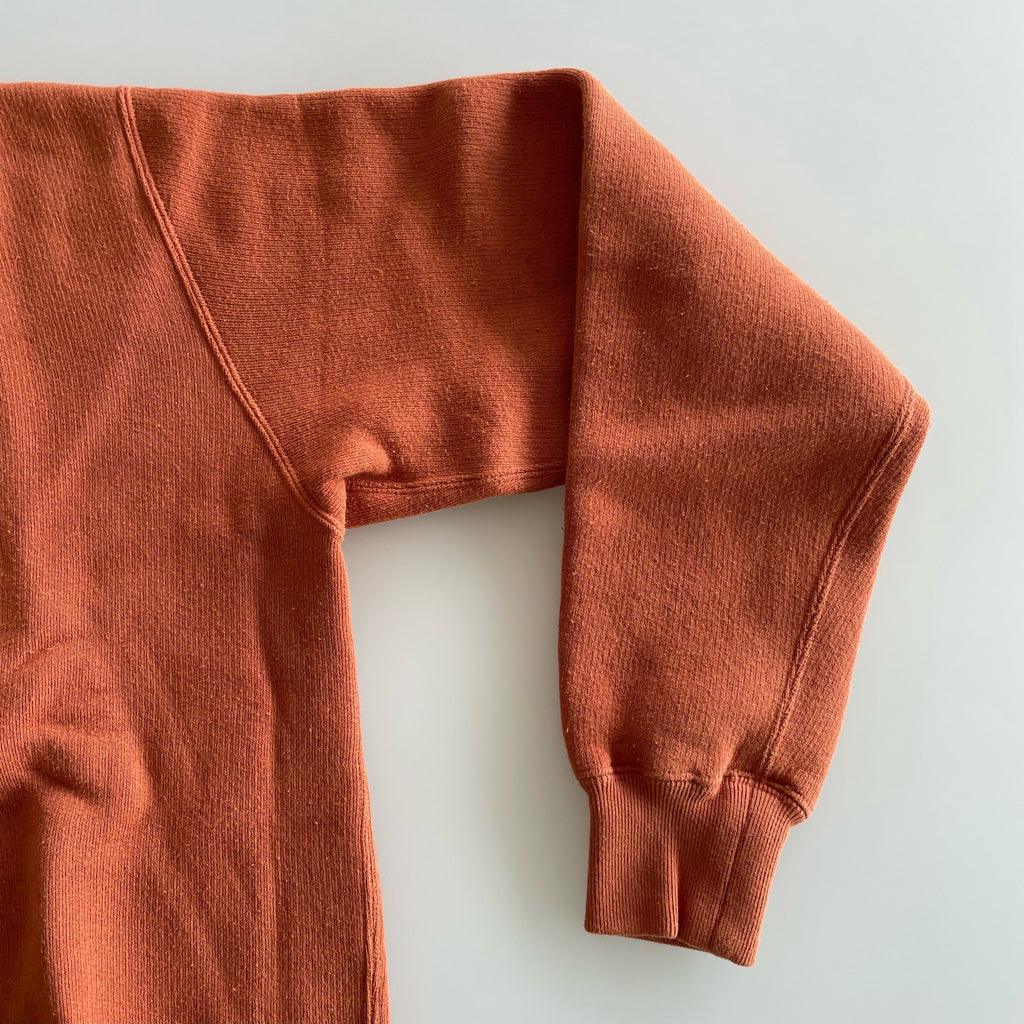 Tompkin's Knit Crew Neck Sweatshirt in Orange Brown - Tempo