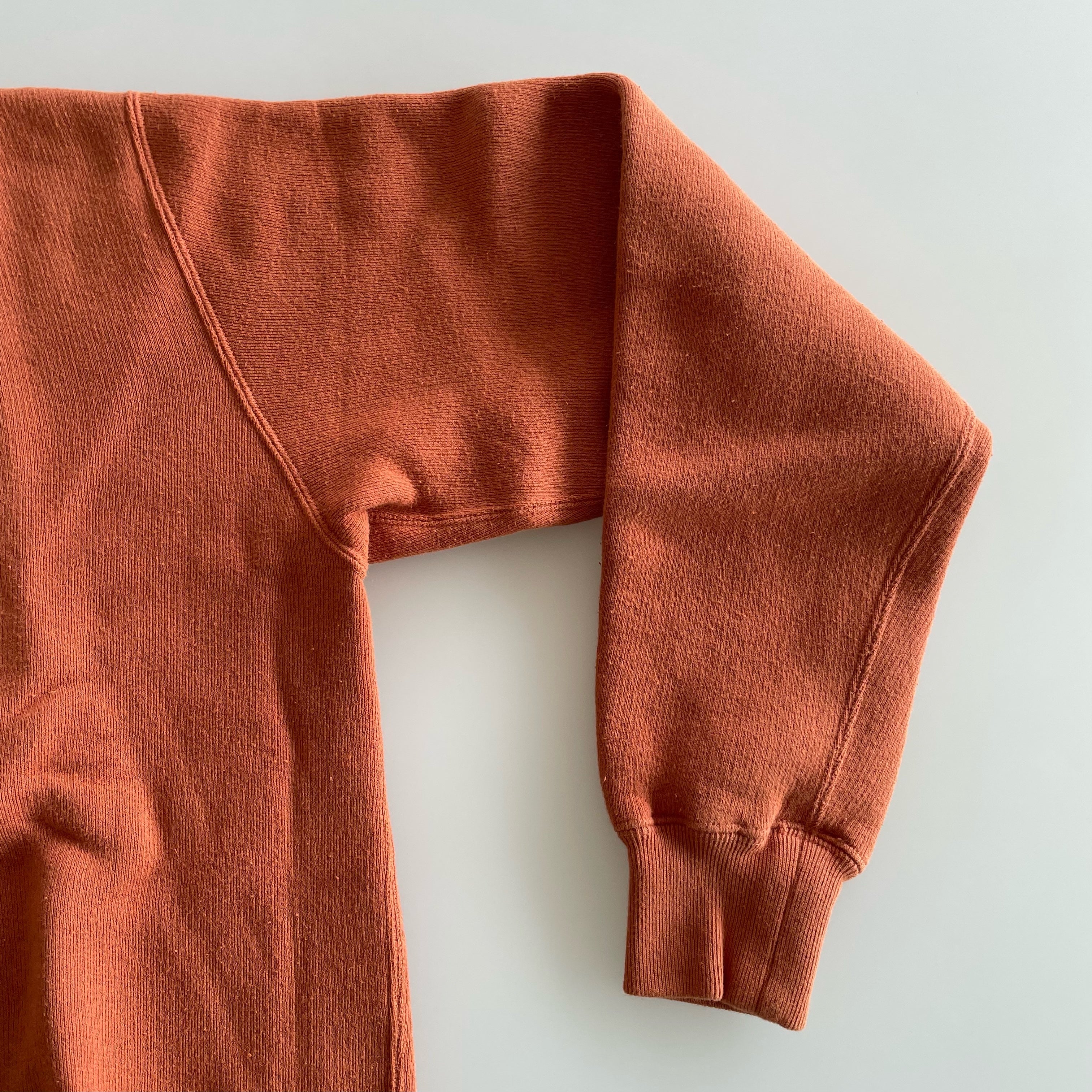 Tompkin's Knit Crew Neck Sweatshirt in Orange Brown - Tempo