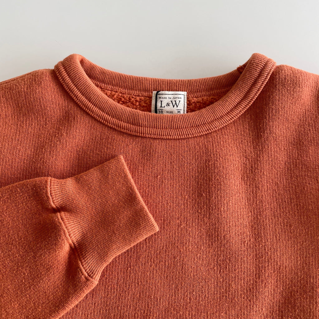 Tompkin's Knit Crew Neck Sweatshirt in Orange Brown - Tempo