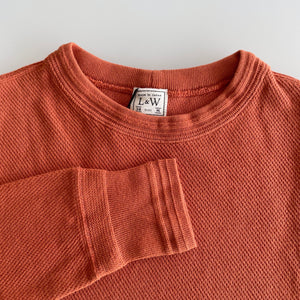 Fine Alan Honeycomb Crewneck Thermal in Orange Brown - Tempo