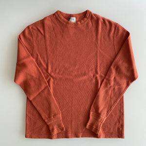 Fine Alan Honeycomb Crewneck Thermal in Orange Brown - Tempo