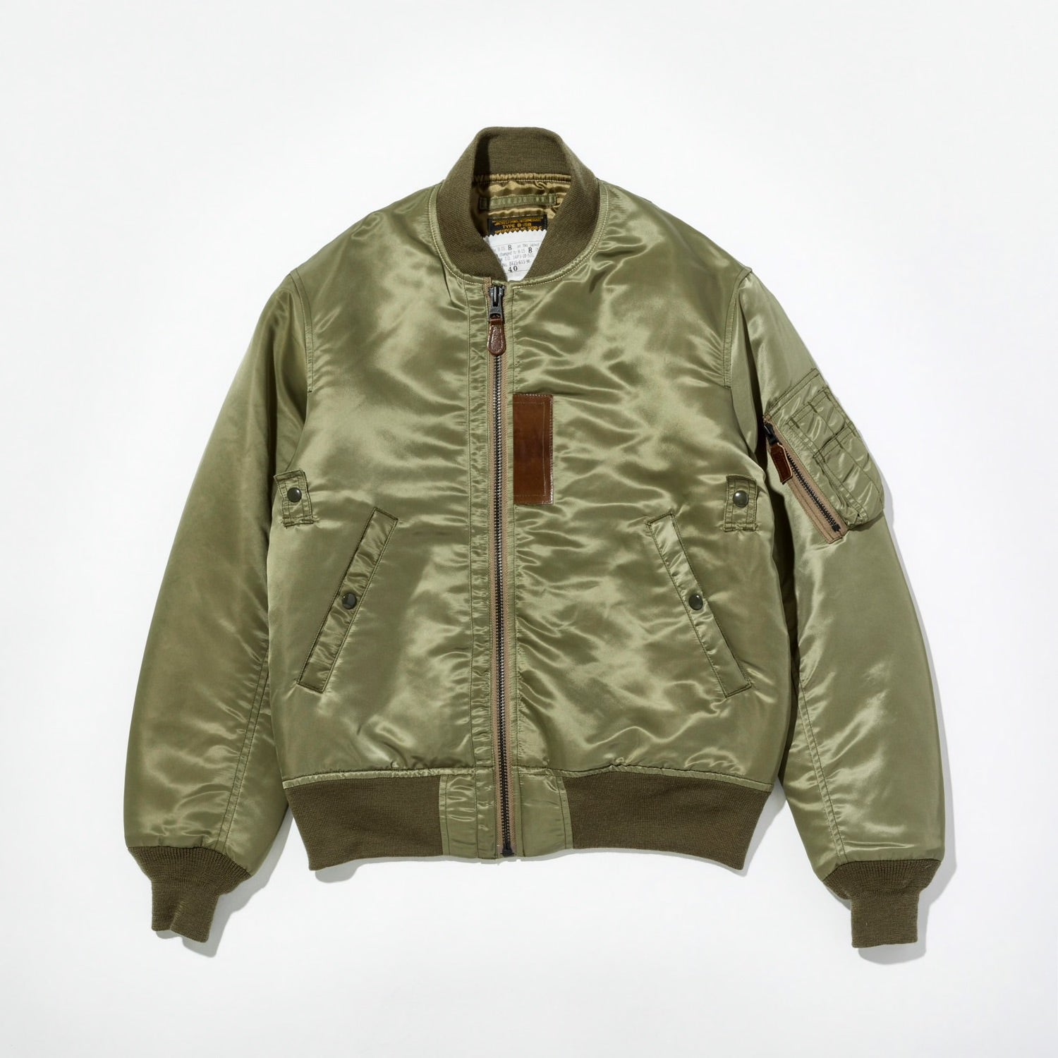 B-15B (MOD) - Thin Down Flight Jacket in Khaki Green - Tempo