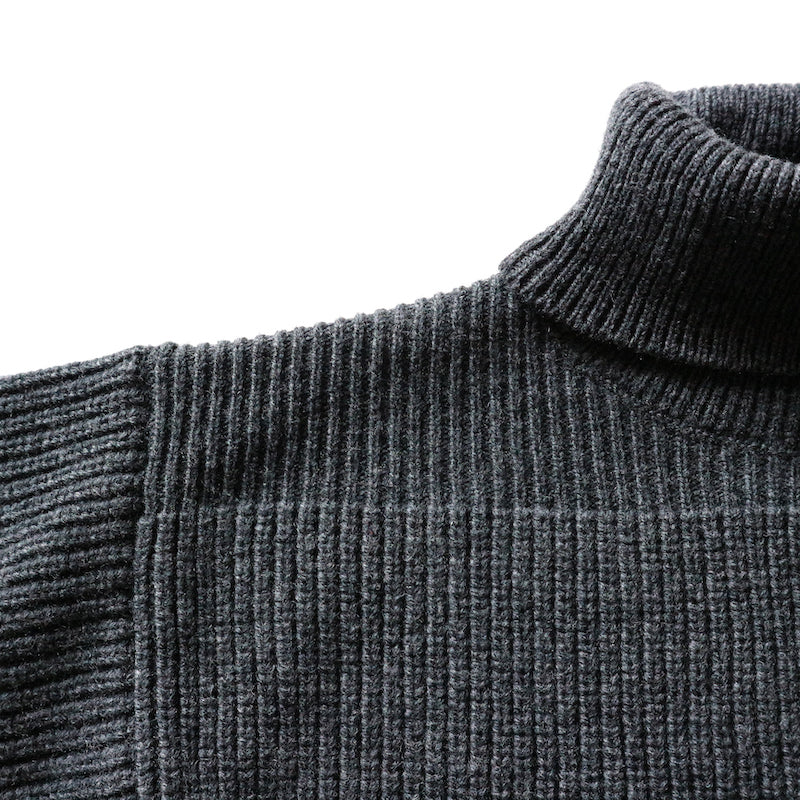 Merino Super Lamb British Turtleneck Sweater in Ruby Brown - Tempo